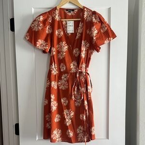 NWT Madewell Floral Print Wrap Dress 100% Cotton💛